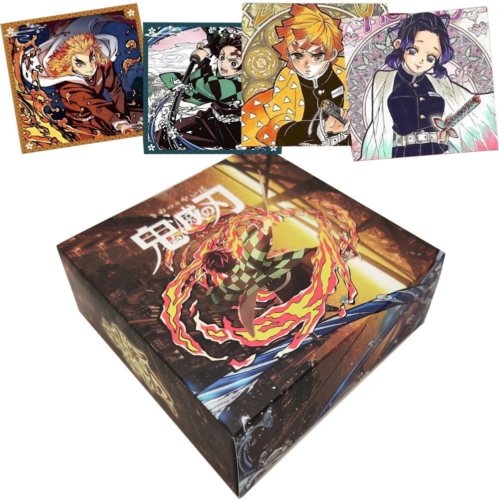 

Popular Anime Demon Slayer Collection Cards Hot Blooded Figure Cool Visual Rare Limited AR Square Cards Peripheral Surprise Gift