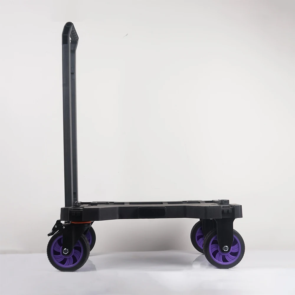 Heavy Duty Stackable Tool case with Metal Locking Latches, Ergonomic Pulling Handle & Big Wheels