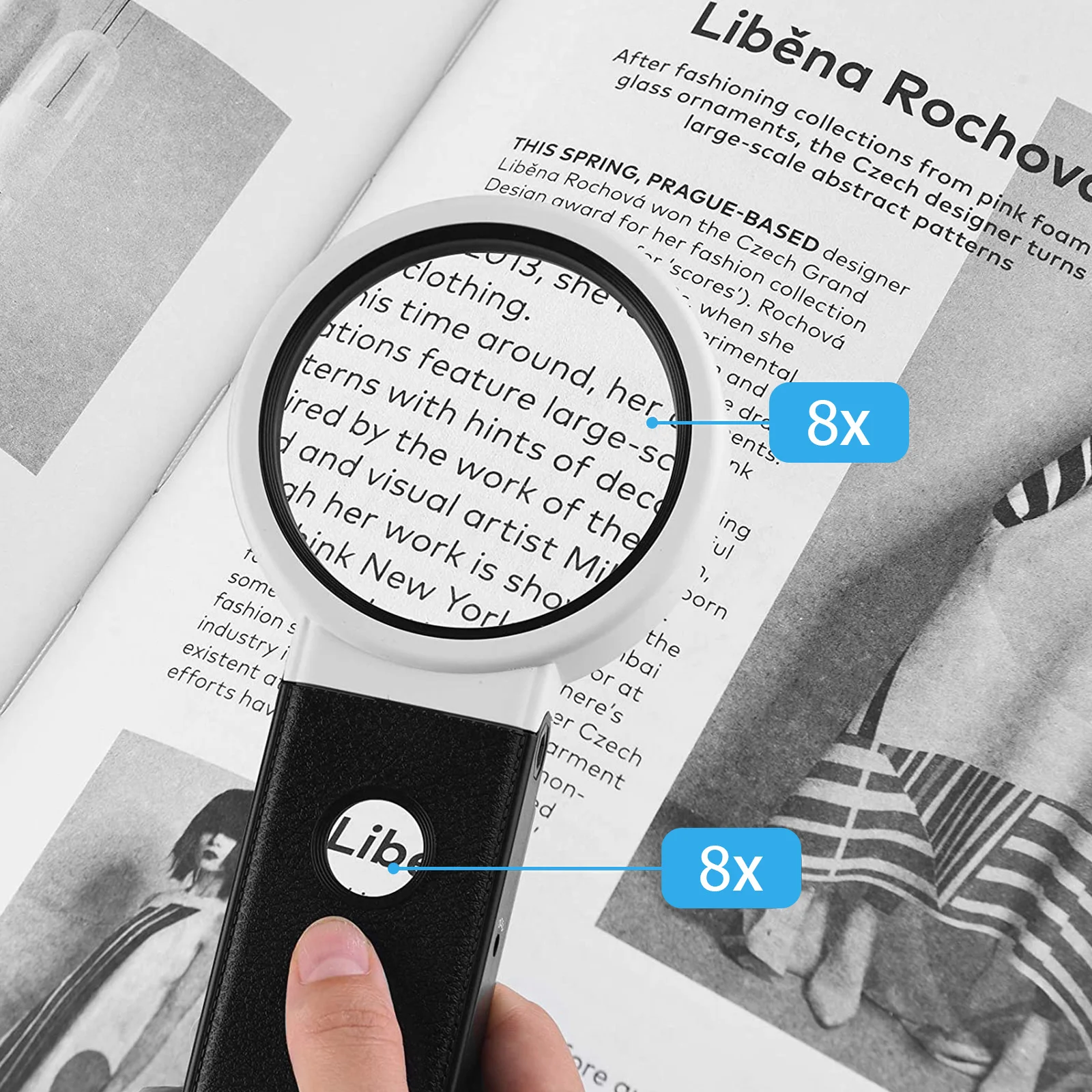 

Desktop Magnifying Glass Foldable Handheld Standing Magnifier Lightweight Reading Magnifier LED Lights Scales Base