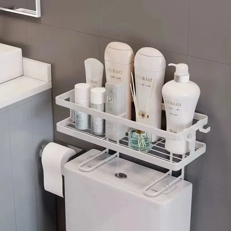 Über der Toilette Regal Badezimmer Lagerregal Kühlschrank Lagerung Badezimmer Regal Shampoo Tablett Halter Badezimmer Home Organization