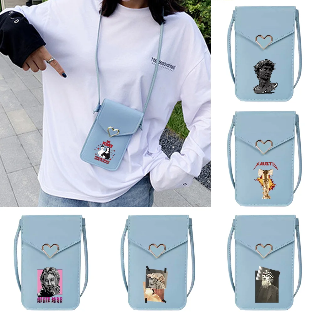 

Универсальная прозрачная сумка для телефона с сенсорным экраном, с рисунком, для повседневного использования, легкая, через плечо