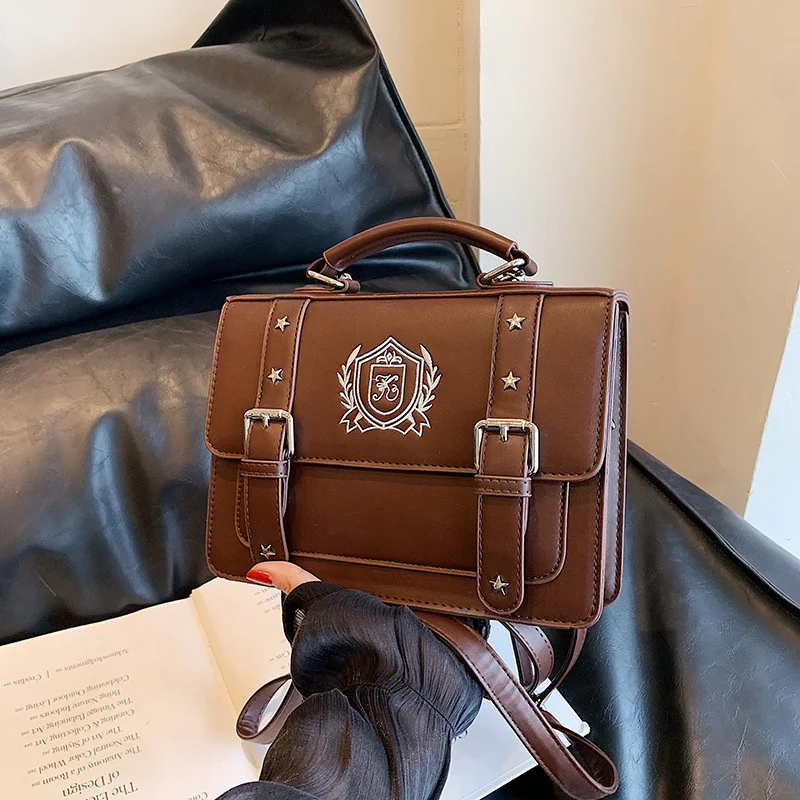 Sweet Meteor PU Women JK Uniform Backpack Briefcase Bag Vintage Messenger Bag Lolita Uniform Bag Japanese Student Bag