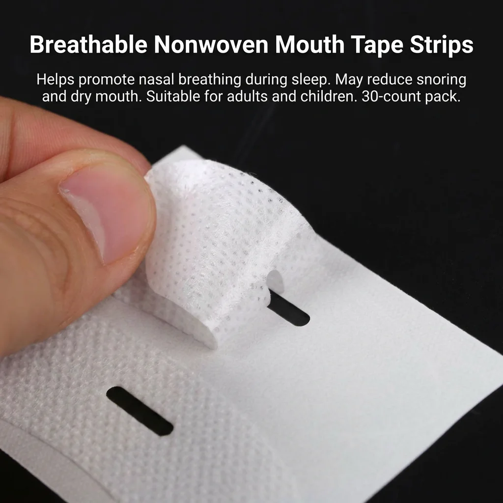 Mouth Tape Breathable Night Sleep Aid for Adults and Children Anti Snoring Lip Strips Silicone Gel Nasal Breathing Support
