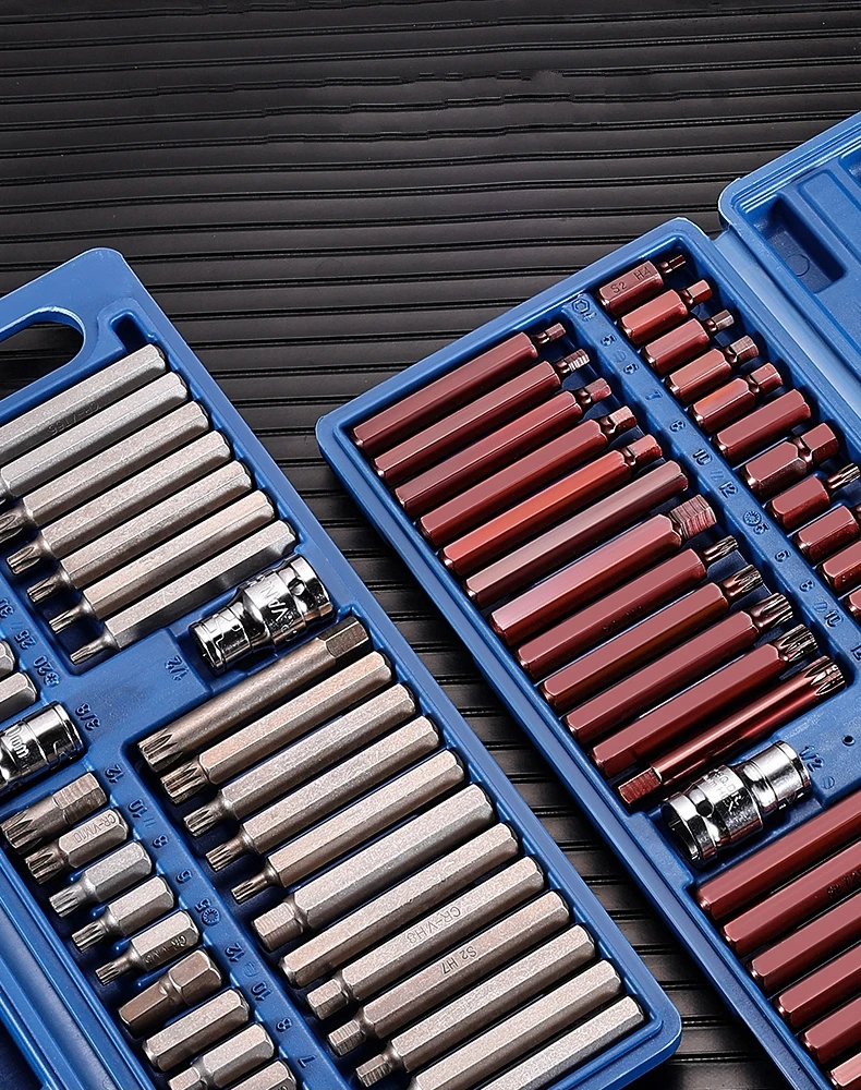 40pcs Torx Star Spline Hex Socket Bit Set Tool Kit Precision Screwdriver Bit Garage Equipment Professional Motor Repair Tools