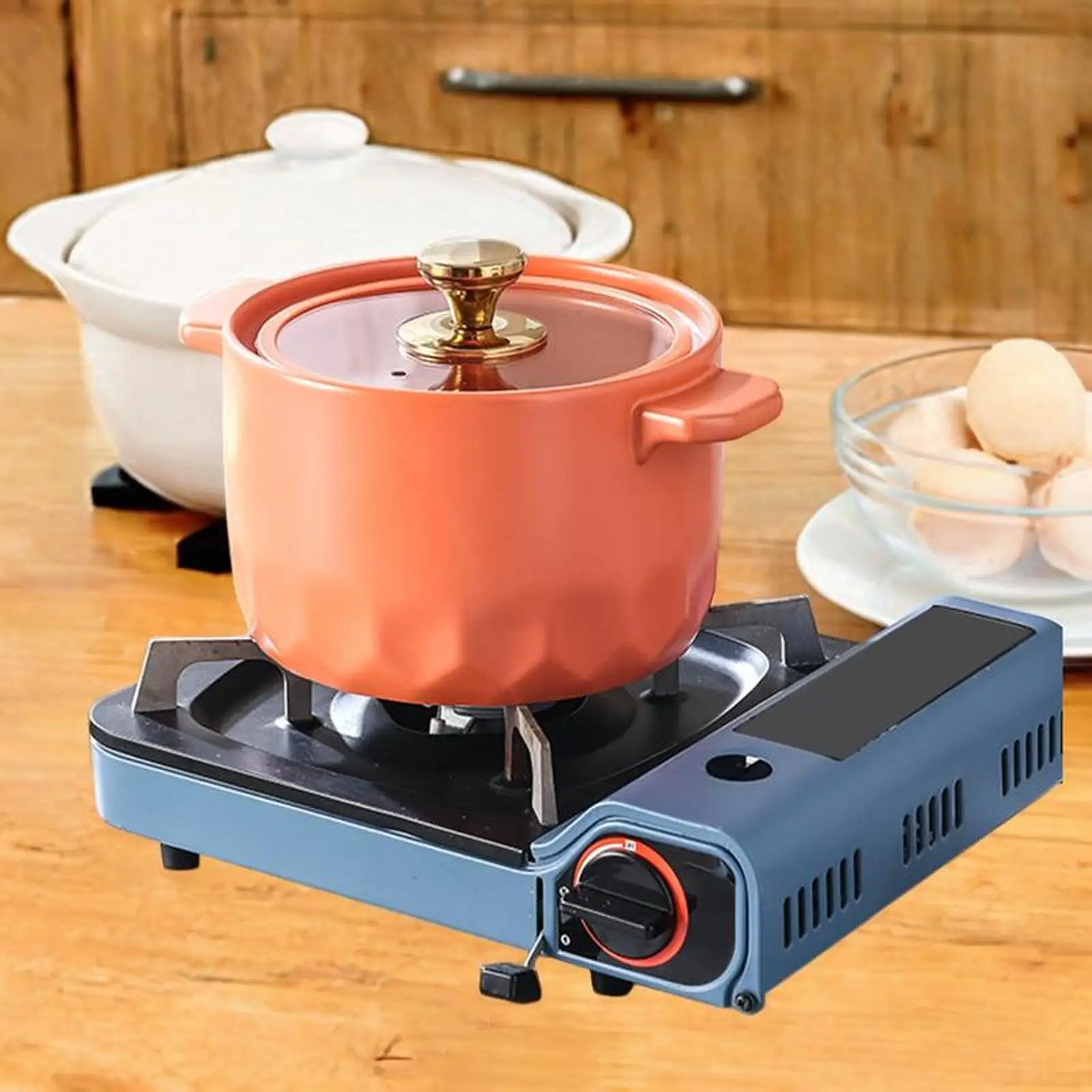 

Enamel Soup Pot Saucepot Multifunction with Glass Cover Enameled Cookware