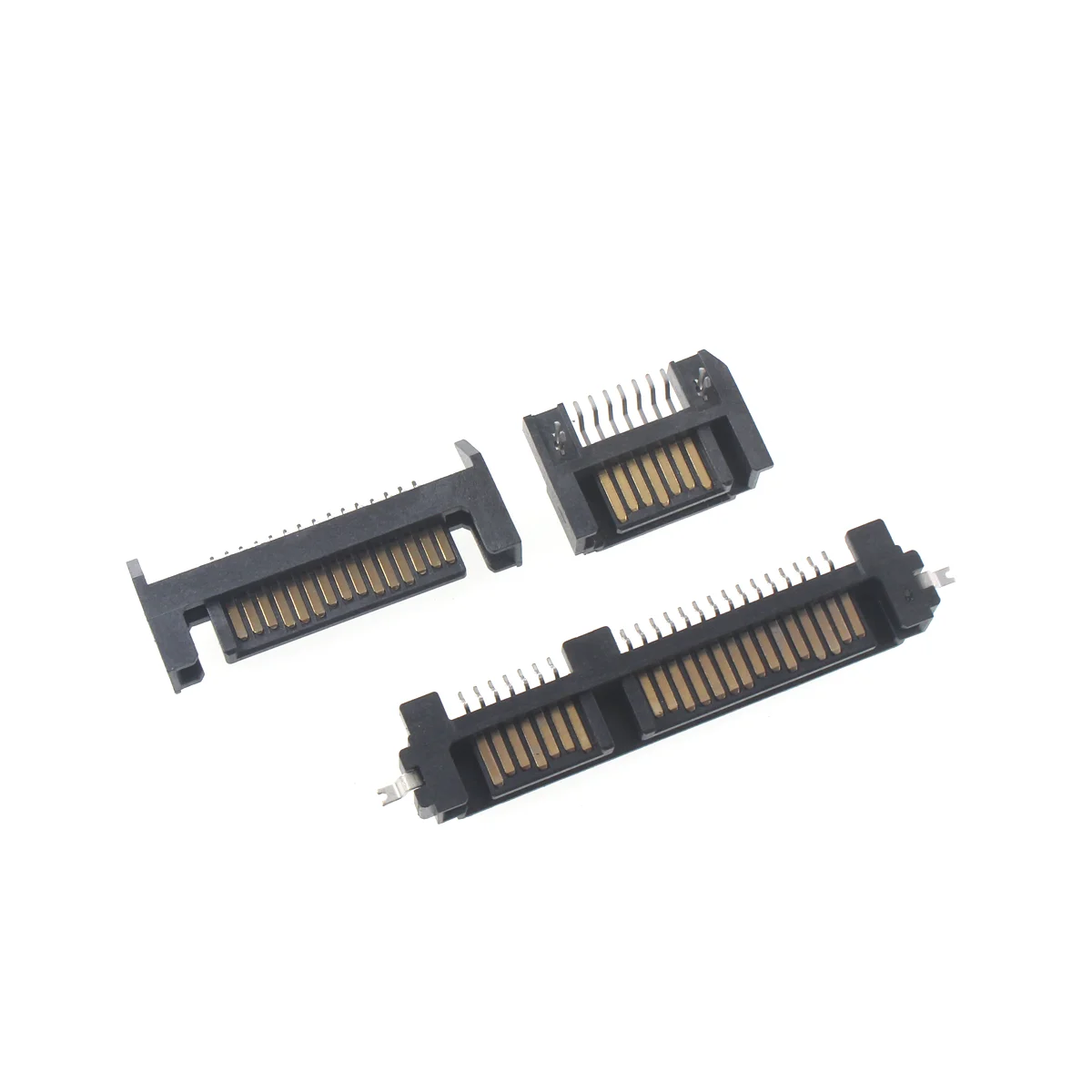 5/2pcs DIY SATA Interface Socket SSD Solid State Drive Seat 7+15P 7P15P DIP STRAIGHT BEND 22PIN Male Sata Connector