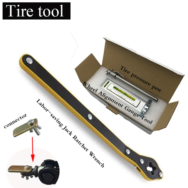 Car Tire Truck Vehicle Magnetic Camber Castor Wheel Alignment Gauge Tool，Labor-saving Jack Ratchet Wrench ，Tire pressure pen