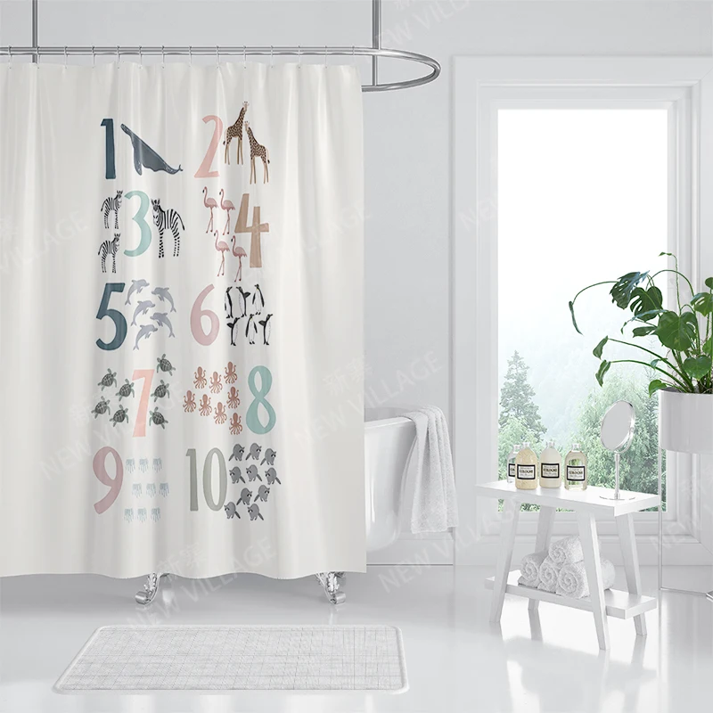 Waterproof fabric shower curtains Bathroom curtain accessories 180x200 Bath curtain for shower 240*200 nordic boho decoration