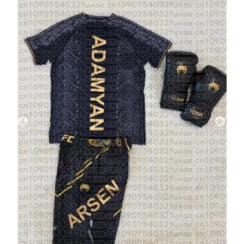 

UFC Top Fighters Islam Makhachev Combat Fighting Event Футболки Мужские дышащие трикотажные шорты для борьбы Бег Впитывающий пот комплект ﻿