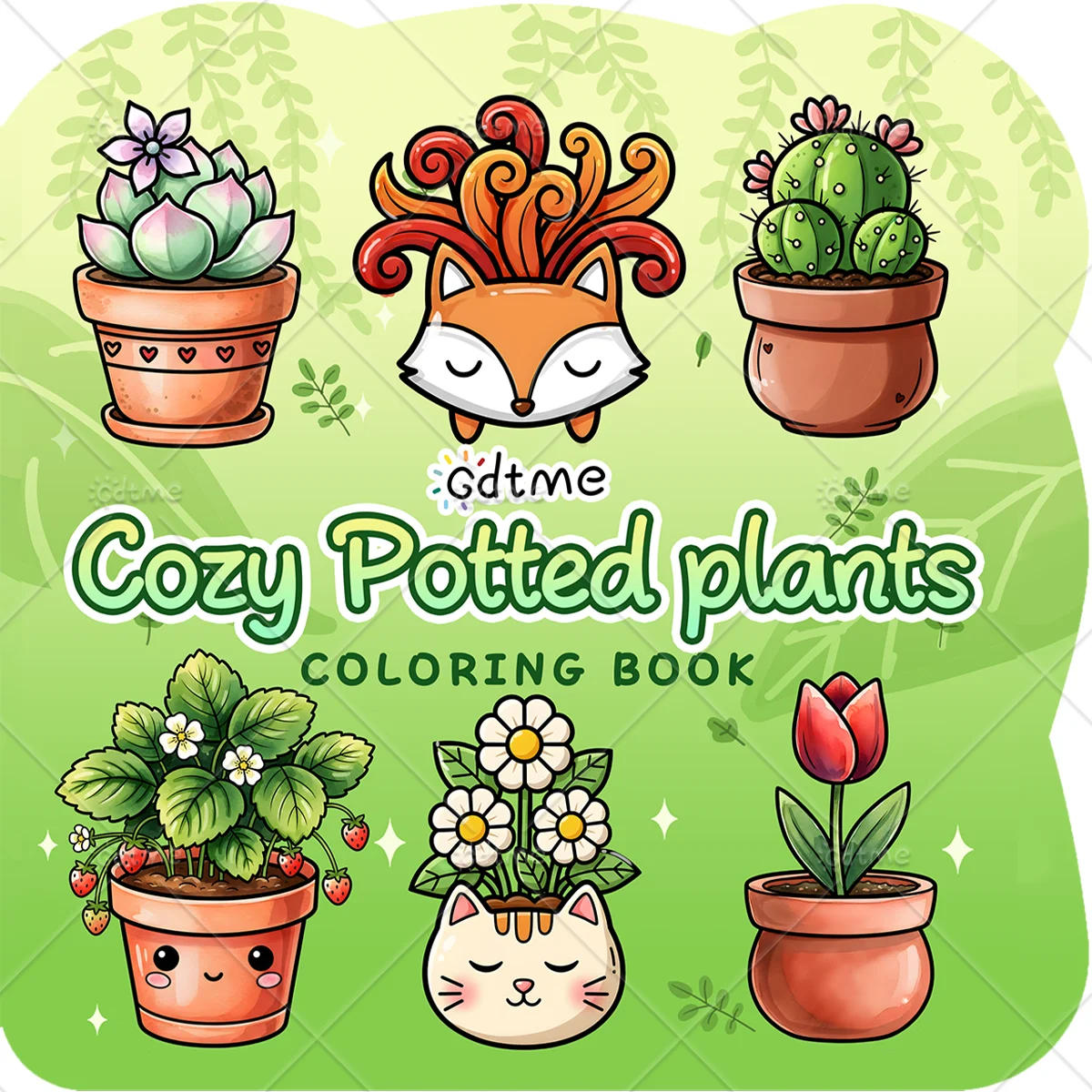 Cozy Potted Plants Coloring Book for Adults Cute Cozy Daily Activities Irregular Patterns for Relaxation (Cozy Spaces Coloring)