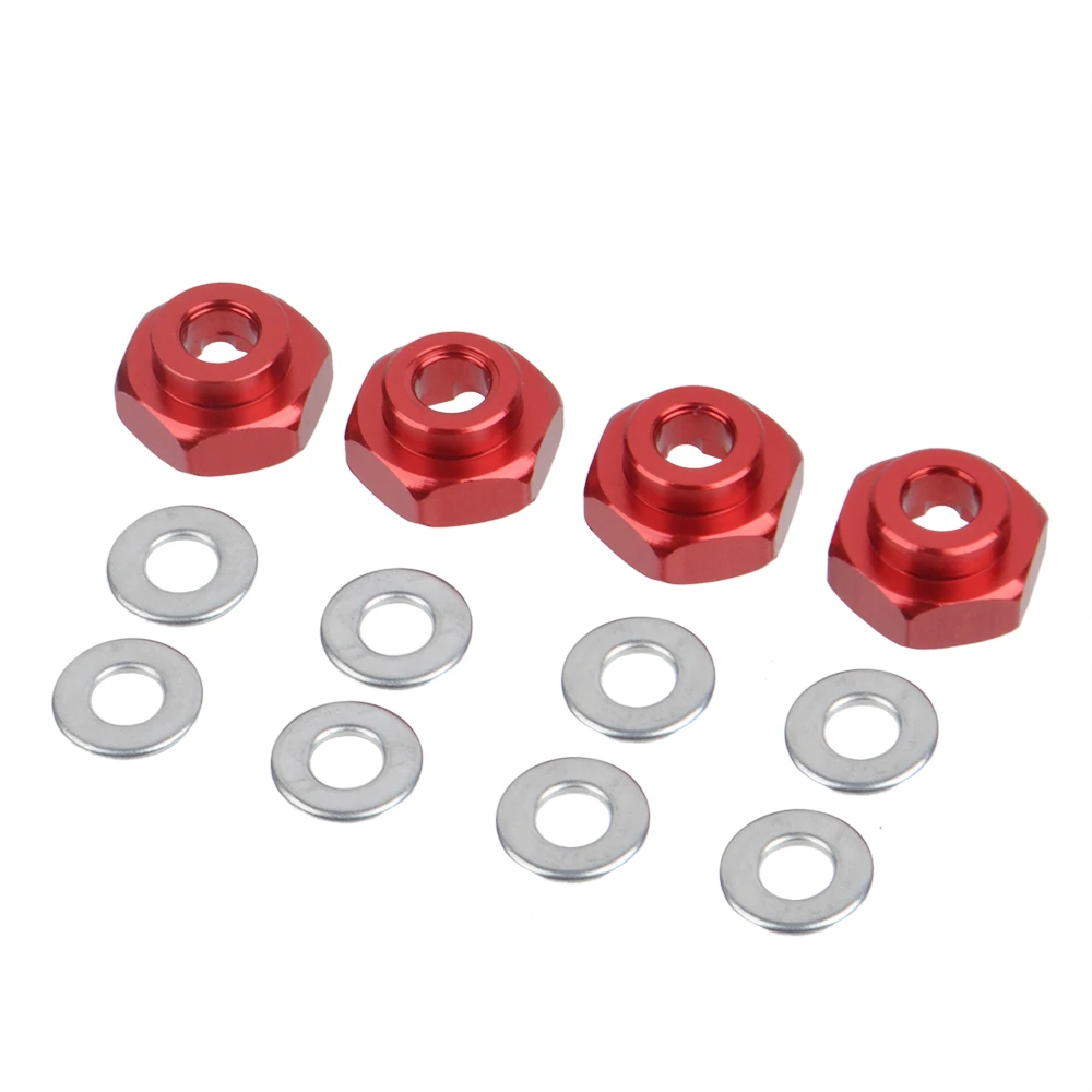 Aluminum Alloy 12mm to 17mm Hex Adapter Wheel Hex Hubs Extension Conversion Nuts for 1/10 1/8 RC Car buggy monster Bigfoot Truck