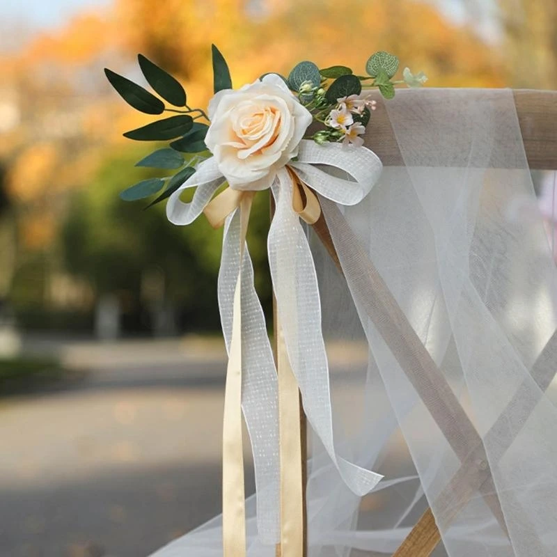 زينة كرسي ممر الزفاف مرة أخرى ترتيب زهرة للمأدبة الزفاف