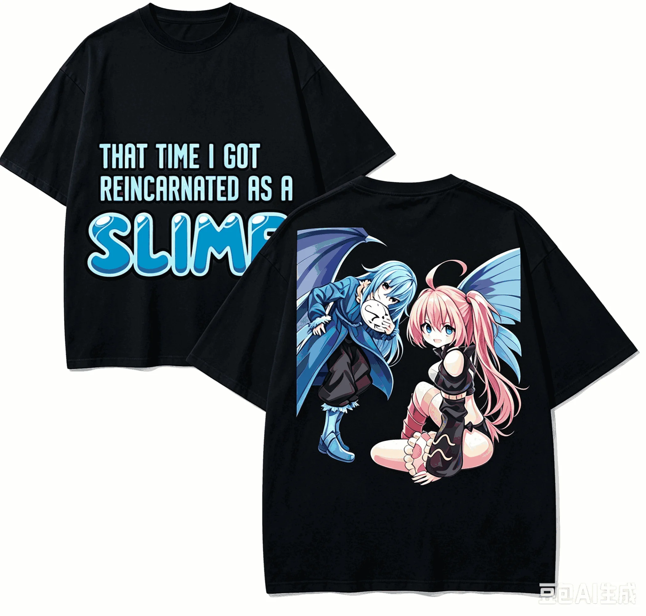 That Time I Got Reincarnated as a Slime Anime Lover T-shirt Harajuku Cotton New Model High Street Retro Fashion Oversized Unisex