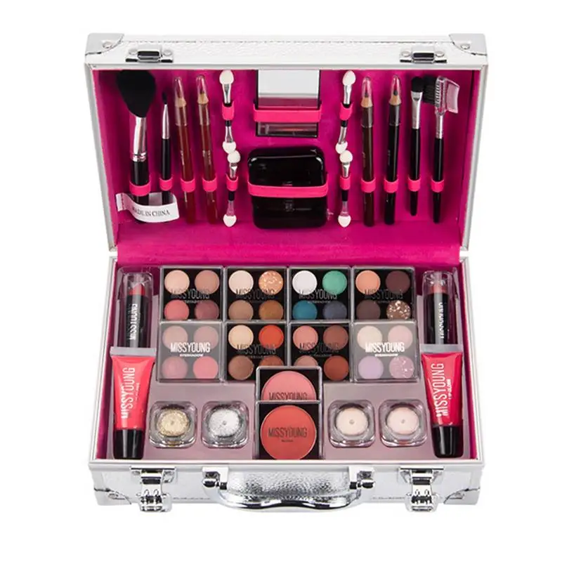 Alles in einem Make-up-Set Mehrzweck-Make-up-Kit für Mädchen Teenager Frauen und Make-up Anfänger Lidschatten Lippenstifte Rouge Pinsel