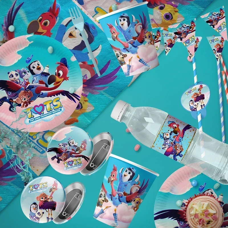 Disney Junior T.O.T.S.Party Supplies Tableware Set Cup Plates label ForKids Birthday Party Decoration Boys and Girls Baby Shower