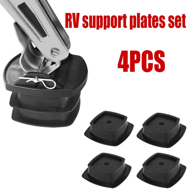 

4pc Caravans Stackable support plates for crank supports for caravans black plastic support plates kit for RV crankshaft support