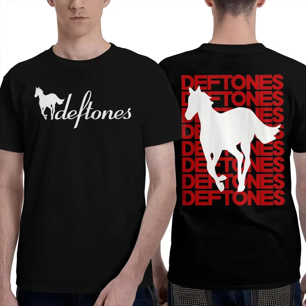 

Футболки Ohms White Pony Deftones Rock Band для мужчин, крутые хлопковые футболки, летние дышащие футболки в стиле Харадзюку, футболки с логотипом, оверсайз топы