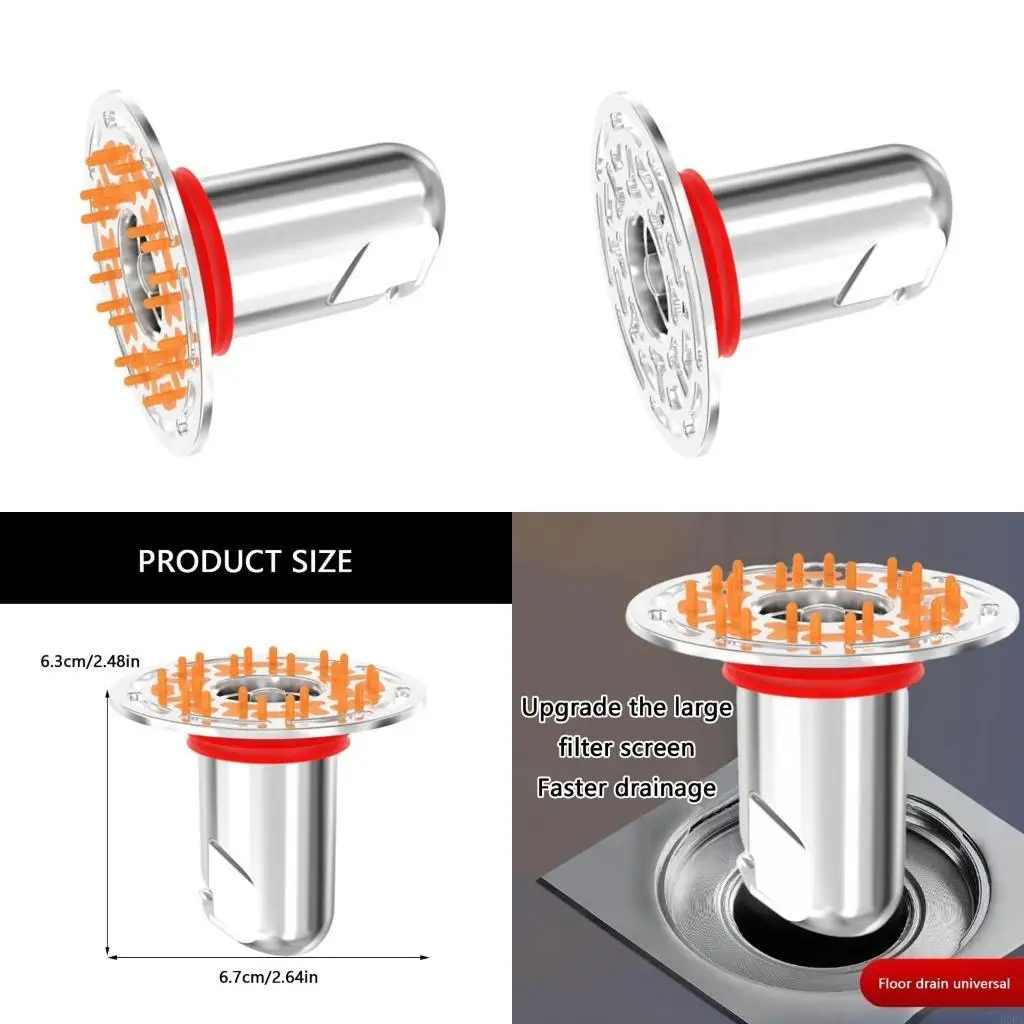 

Closing Floor Drain Bathroom Sewer Dectable Drainer Hair Catcher Bathroom Toilet Sewer Shower Drain Cores Easy Use