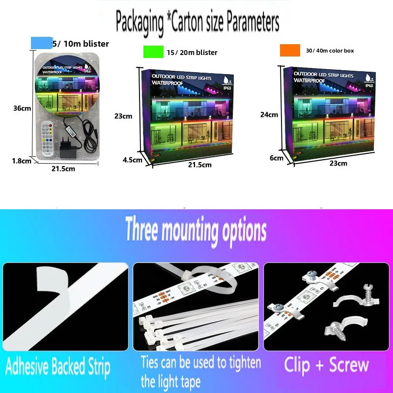 

LED Colorful Light with Intelligent Bluetooth 2.4G Outdoor Sleeve Rubber Pickup Light Running Full Color Atmosphere Light