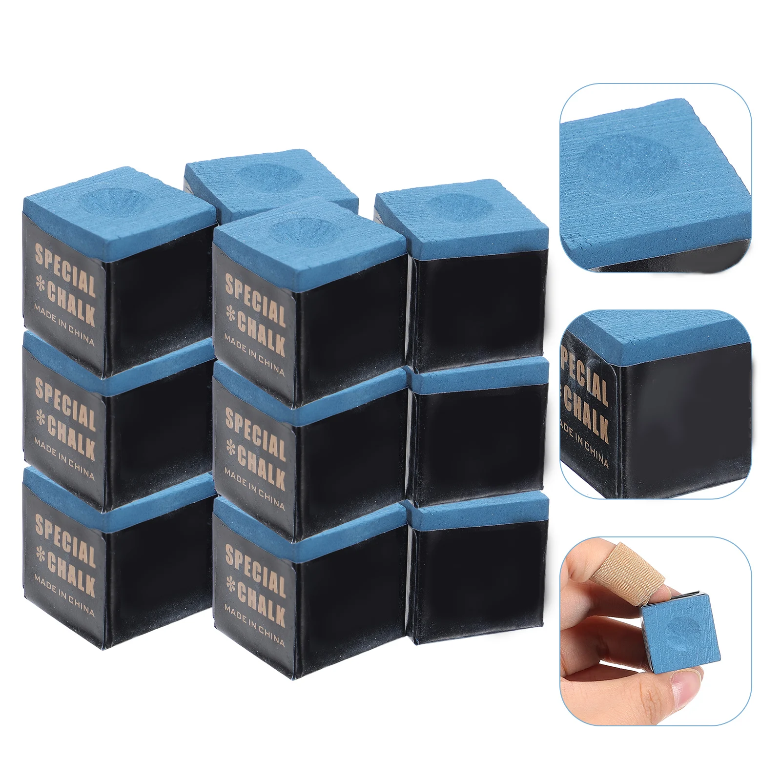 

24 Pcs Powdered Pool Cue Billiard Chalk Cubes Big Box Billiards Chocolate for Tournaments Blue