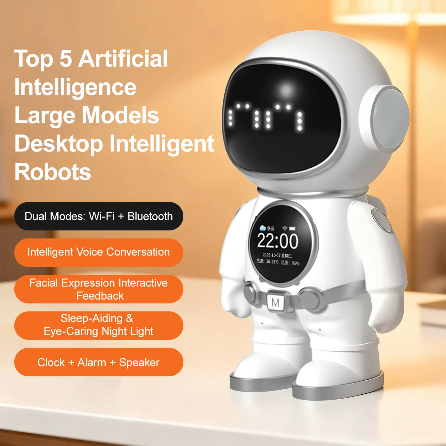 

Intelligent AI Chat Robot Potable Story Astronaut Learning Interactive Educational Robot Companion Gift Toy