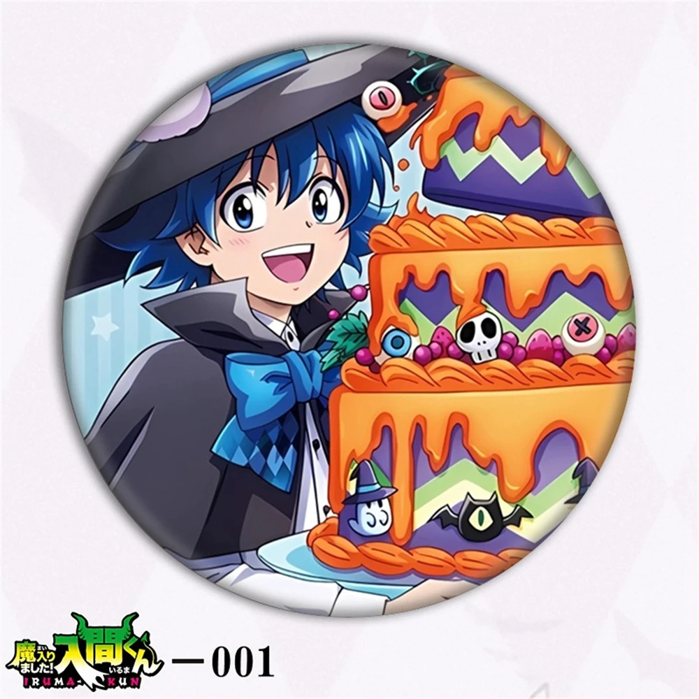 58mm Anime Mairimashita! Iruma-kun  Suzuki Iruma  Cosplay COSTUME Badge Pin SPTE Tinplate Brooch Prop