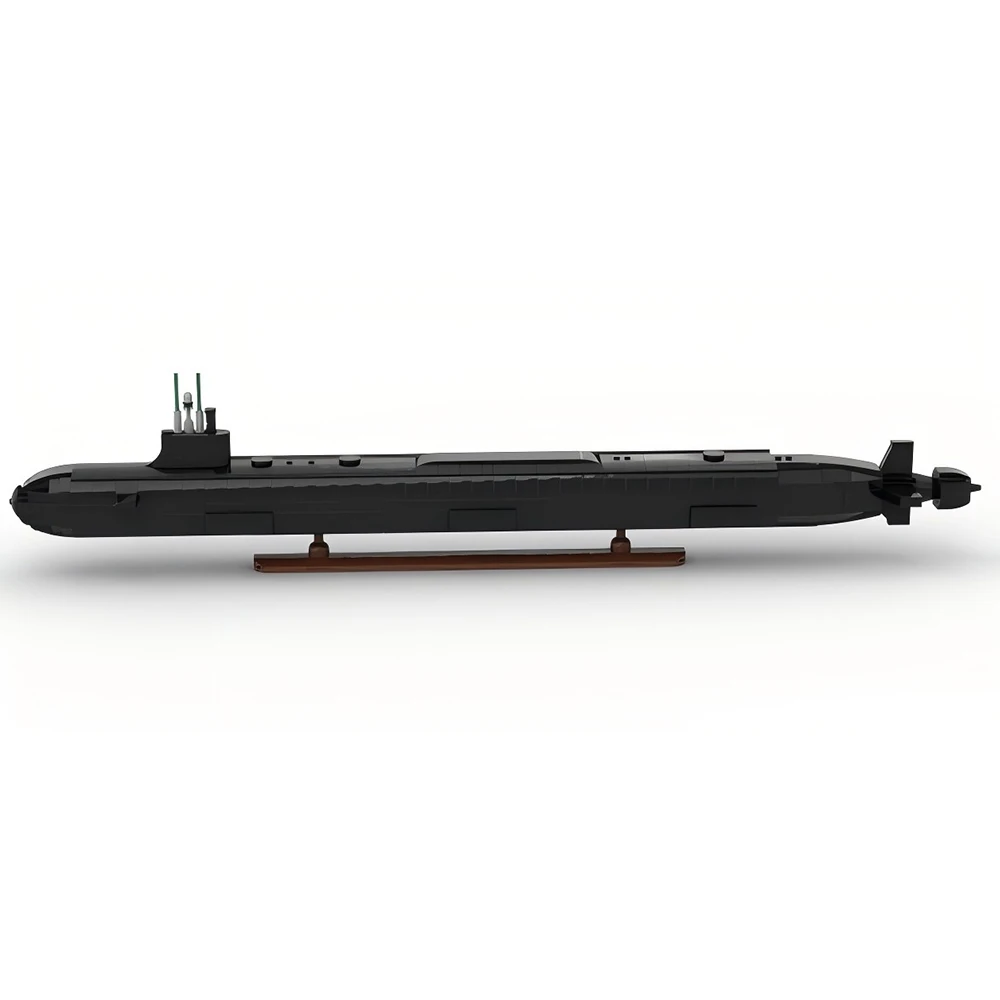 Moc virginia-classe submarino blocos de construção modelo naval série militar navios de guerra tijolos diy montado brinquedo para crianças presente