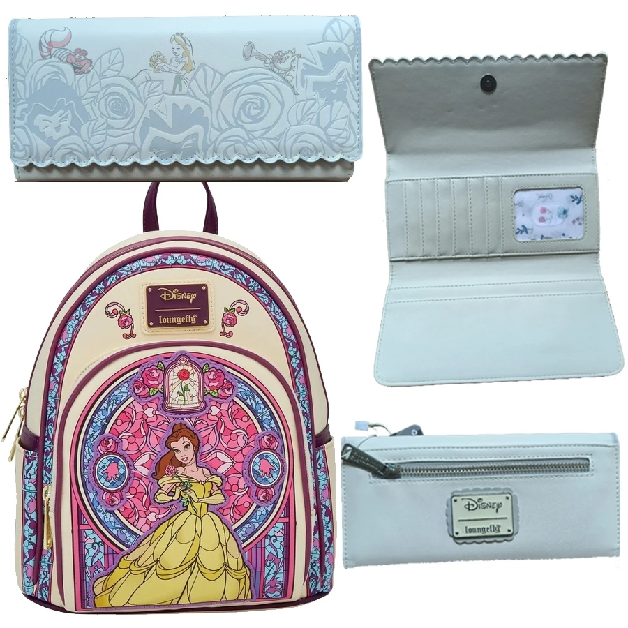 

2025 New In Stock Loungefly Disney Beauty And Beast Beauty Colorful Glass Mini Backpack Surprise Holiday Gifts For Girls
