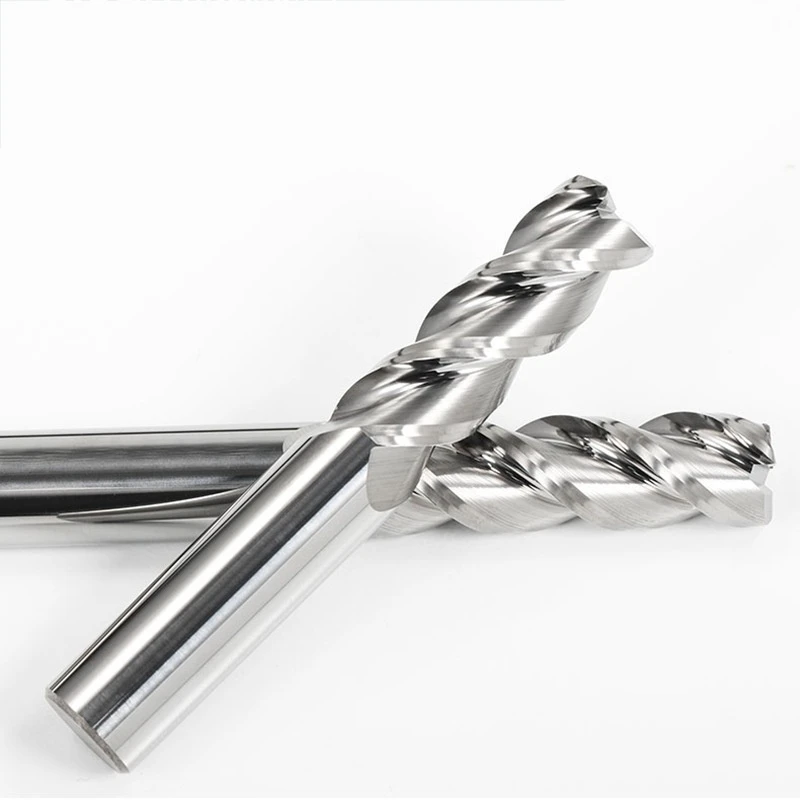 HRC62 3 Flutes R0.5 R1 R2 R3 CNC Aluminum Tungsten Carbide Bullnose End Mill Extended Alloy Milling Cutter