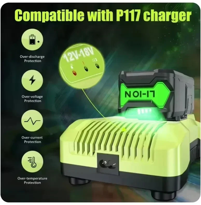 6Ah For RYOBI P108 18V One+ Plus Battery 18 Volt Lithium-Ion Power Tools P104 P107 RB18L50 RB18L20 P108