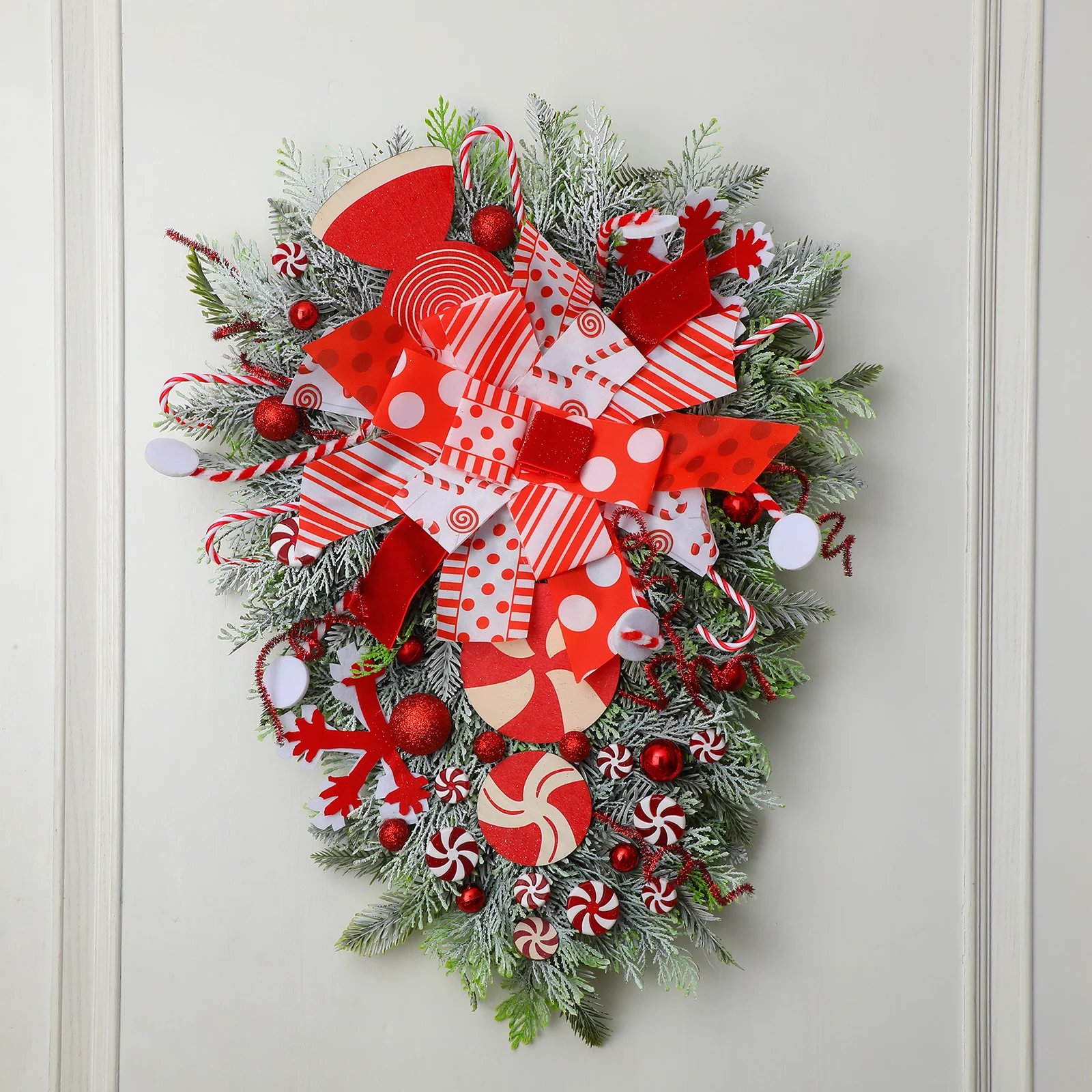 

Christmas Door Wreath Tree Decor Large Round Wall Hanging nament Christmas Decoration Plastic Holiday DIY