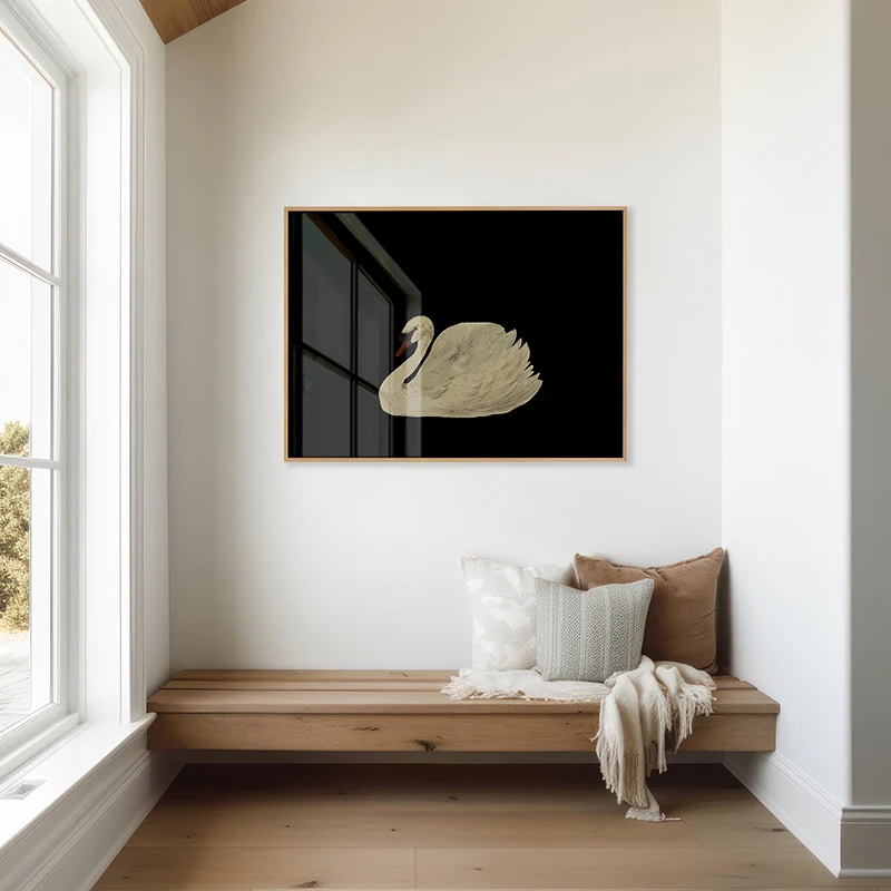 محايد العتيقة سوان المائية المشارك الحد الأدنى خمر الطيور جدار الفن اللوحة لغرفة النوم غرفة المعيشة مدخل ديكور المنزل #3