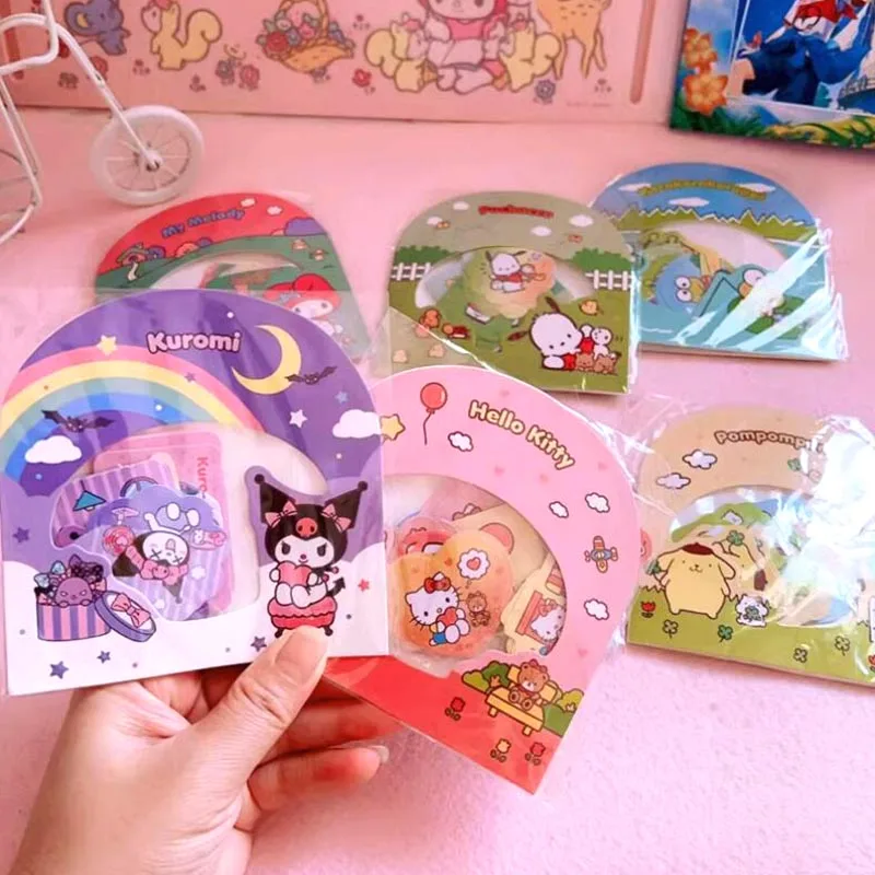 Imagem -04 - Sanrio Kitty Pochacco Adesivos Melodia Keroppi Scrapbooking Diário Faça Você Mesmo Adesivo Decorativo Papelaria Etiqueta Presente 35 Pacotes por Lote