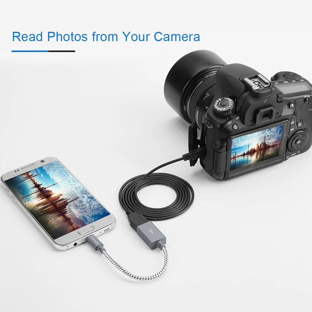 محول USB إلى Micro USB من كابل Creation، 0.15 متر، ذكر إلى أنثى، لأجهزة Micro-B، محرك فلاش، ماوس، لوحة مفاتيح