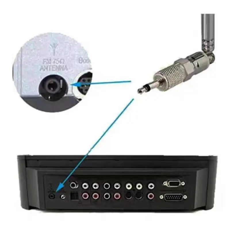 4/5Pcs FM Radio Antenna Telescopic Screw F Type Male Plug Connector AV Stereo Receiver Amplifier Rod Antenna 3.5mm Adapter