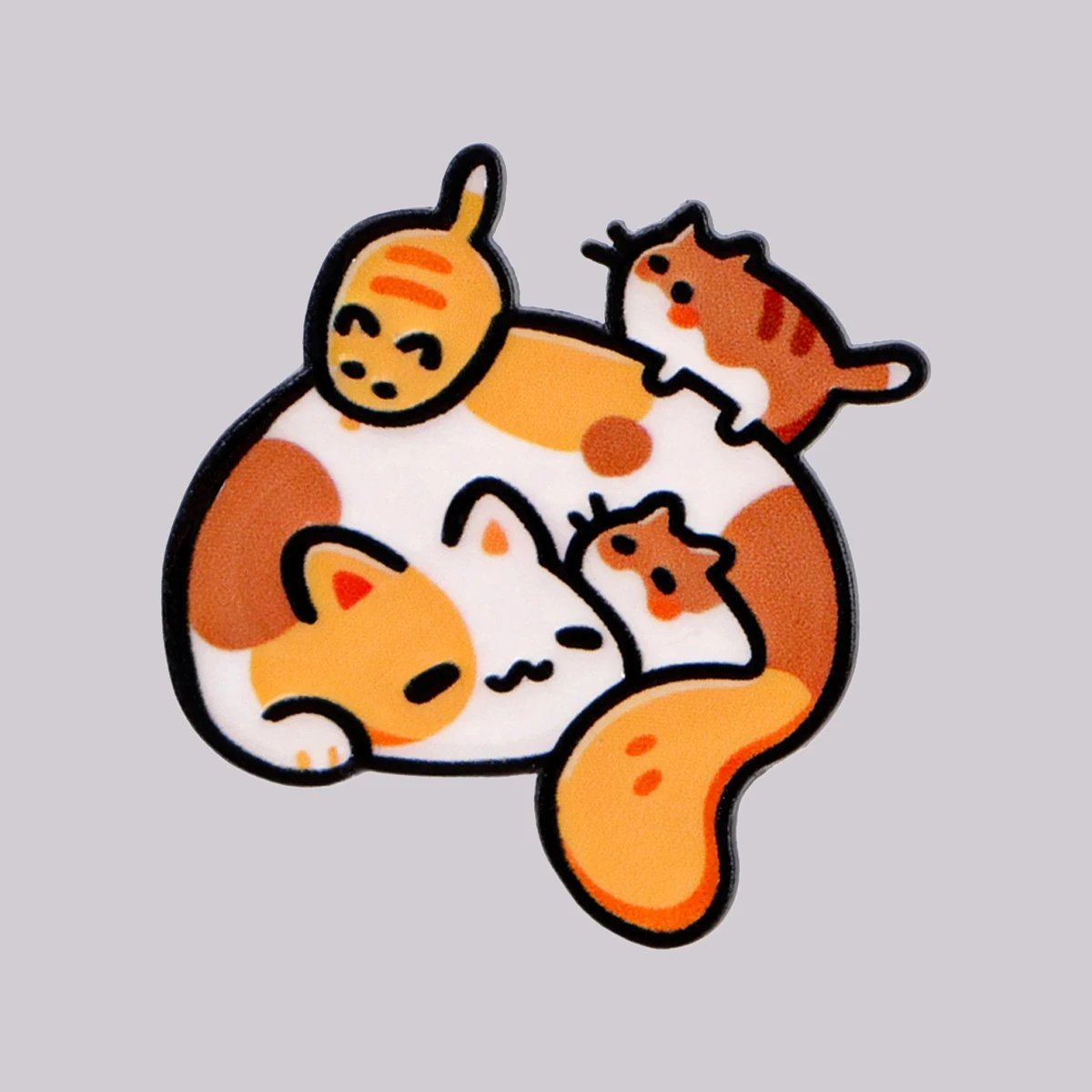Niedliche Katzen Emaille-Anstecknadel Orange Katzen-Brosche Reversnadel Abzeichen für Rucksack Kleidung Accessoires Kawaii Schmuck Freunde Geschenke