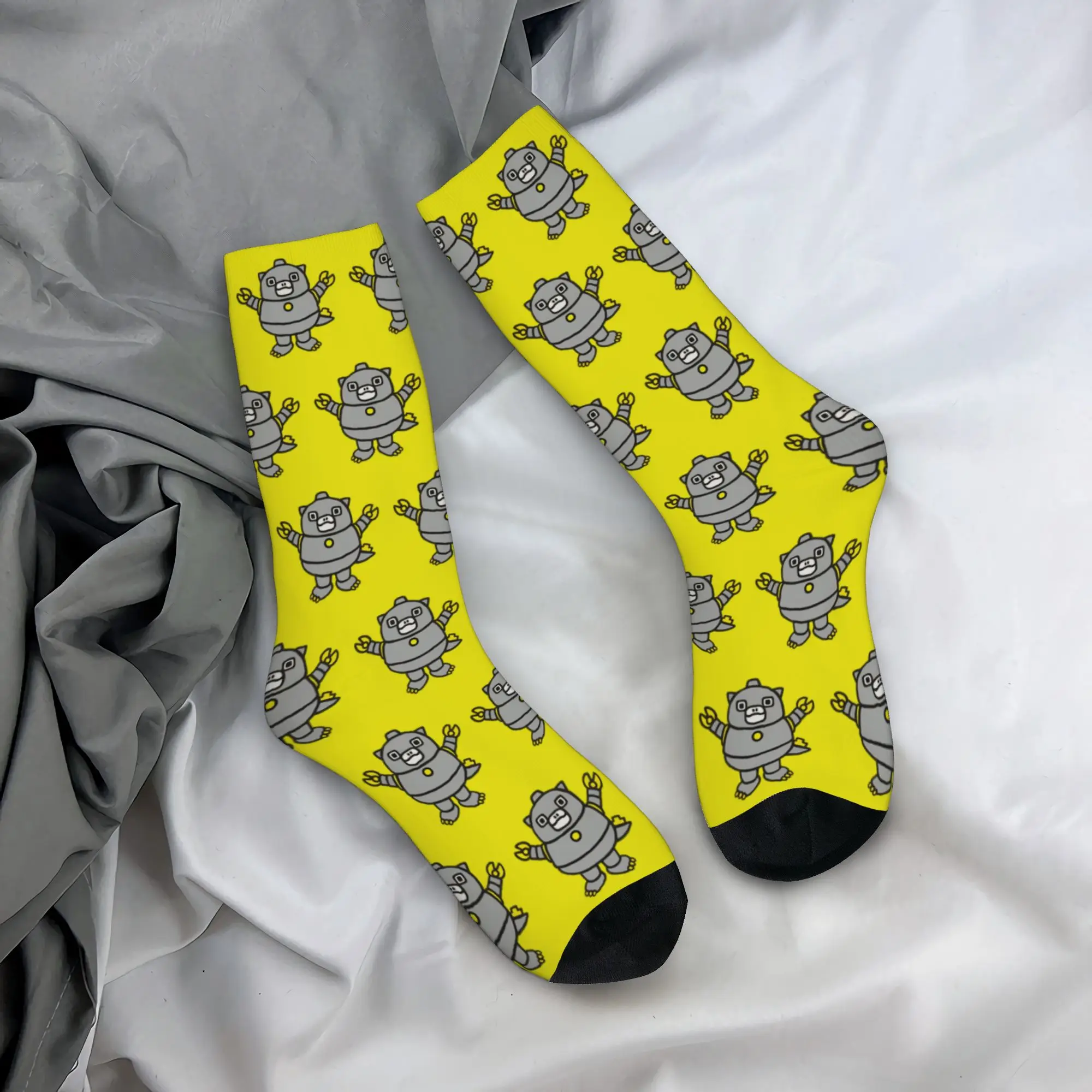 New Men's Socks Casual Chibi Mechagodzillas Cartoon Sock Polyester Cute Graphic Women Socks Spring Summer Autumn Winter