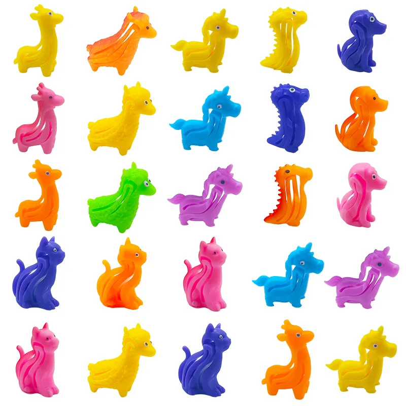 10Pcs Colorful Animal Dinosaur Unicorn Bracelet Stretching Stress Relief Toy for Kids Birthday Party Favors Gifts Pinata Fillers