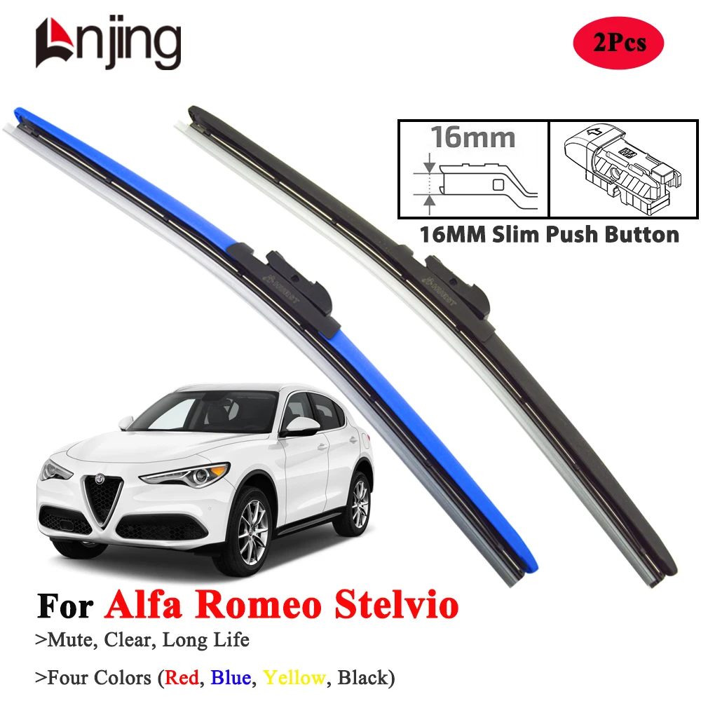 

LNJING Blue Wiper Blades For Alfa Romeo Stelvio 949 2016-Now