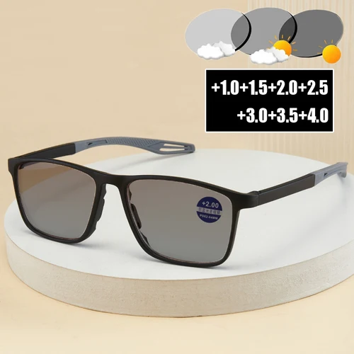 Gafas fotocromáticas ultraligeras para presbicia, gafas de sol deportivas TR90 Vintage que cambian de Color, gafas de lectura terminadas de 0 a + 4,0