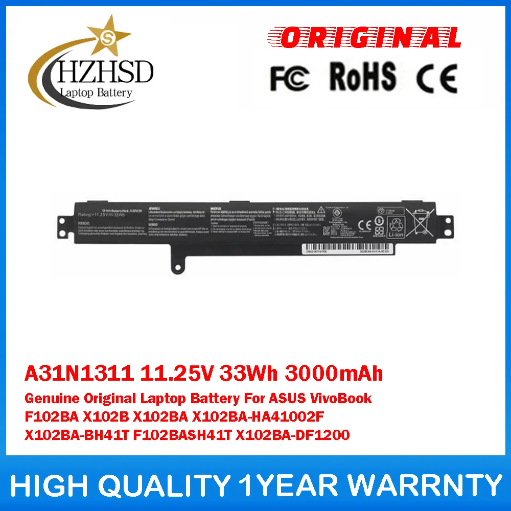 A31N1311 11.25V 33Wh 3000mAh Genuine Original Laptop Battery For ASUS VivoBook F102BA X102B X102BA X102BA-HA41002F X102BA-BH41T