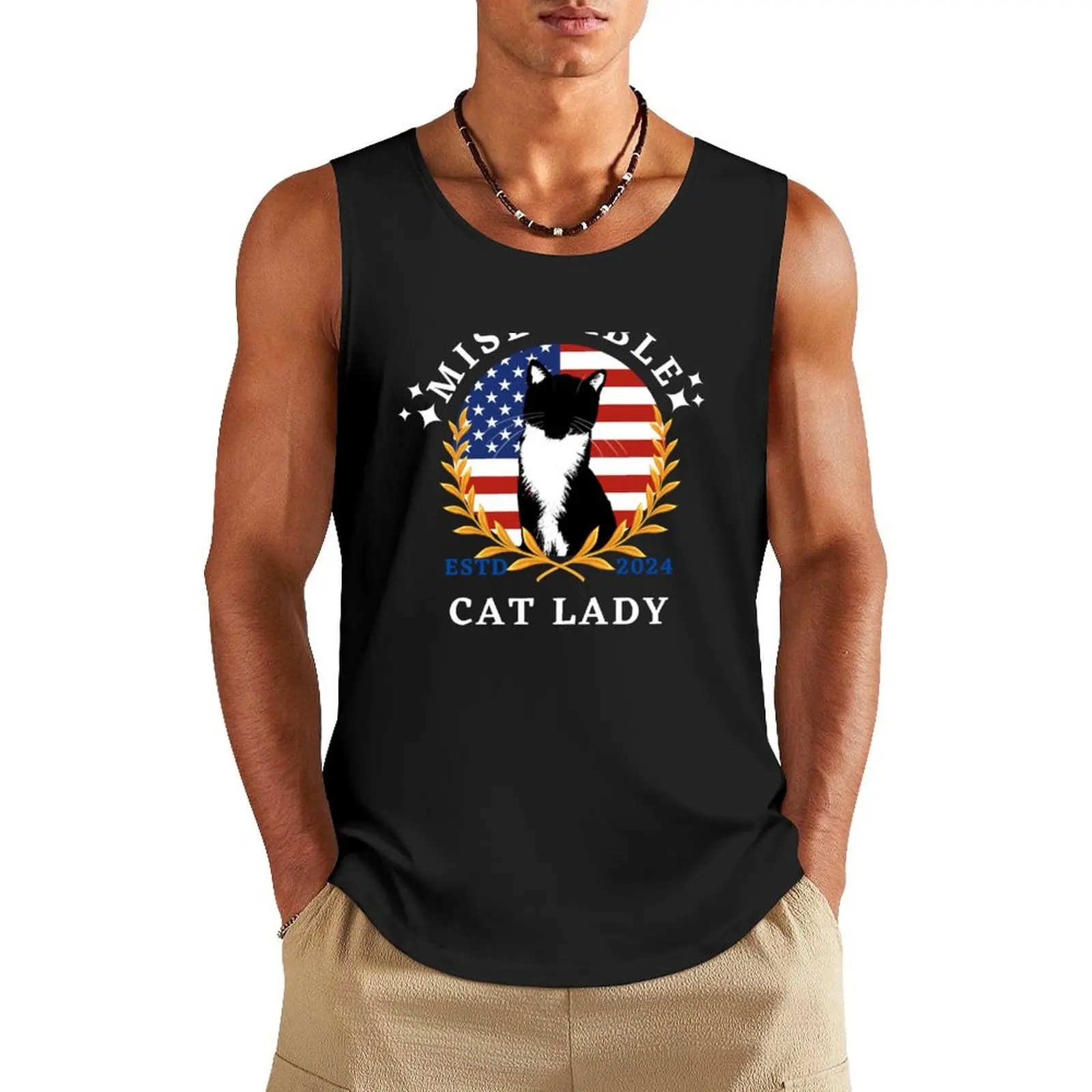 

Miserable Cat Lady (USA Edition) Tank Top summer clothes men 2025 T-shirts men Vests men clothing