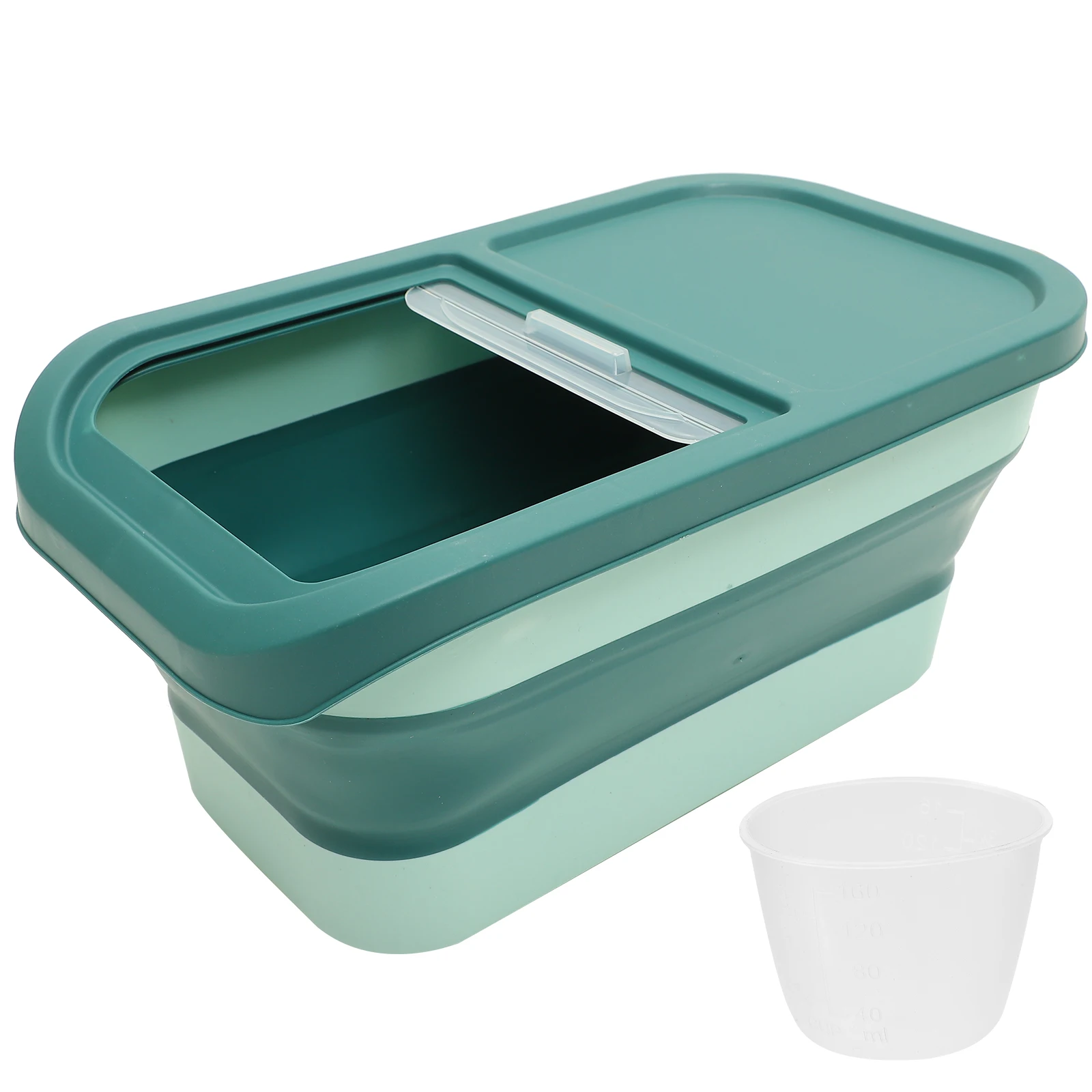 

Slide Type Foldable Rice Bucket 5L Large Capacity Kitchen Grain Container Pet Food Storage Dry Dispenser Nordic Green Beans