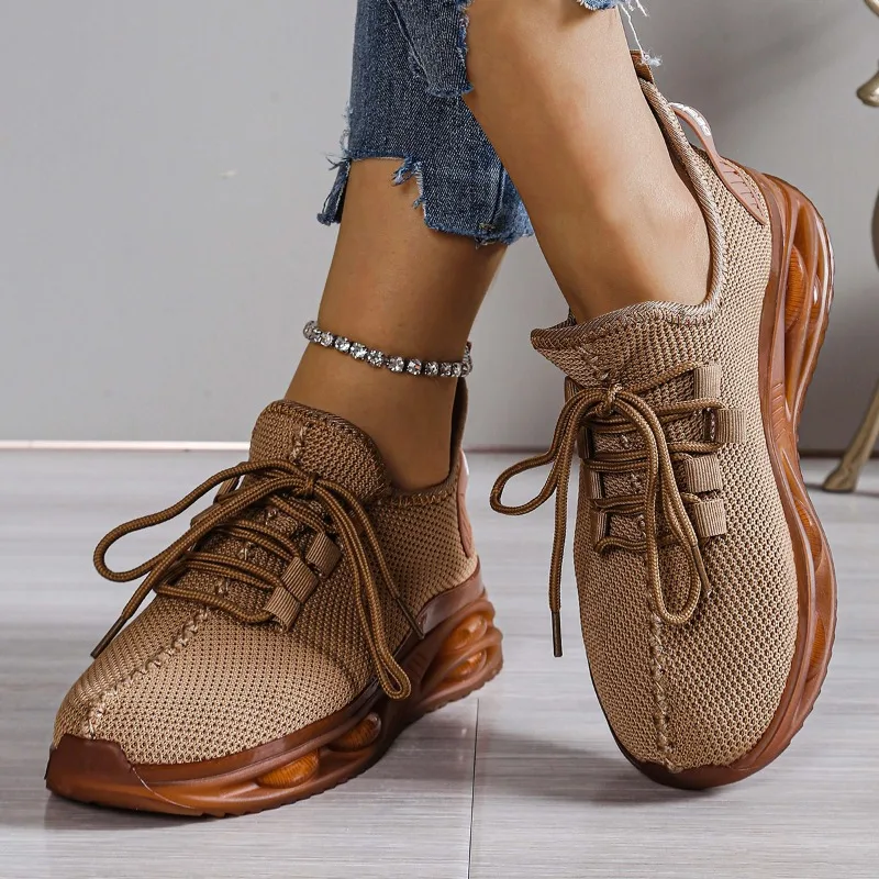 Running Shoes Women Comfortable Thick-soled Breathable Anti-slip Casual Men Shoes Lightweight Soft Lace-up Sports Shoes Men