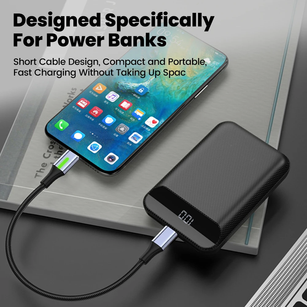 60 واط شحن سريع للغاية USB USB C إلى النوع C 0.25 متر-0.5 متر قوة البنك كابل قصير الإضاءة كابل الهاتف آيفون 15 16 سامسونج