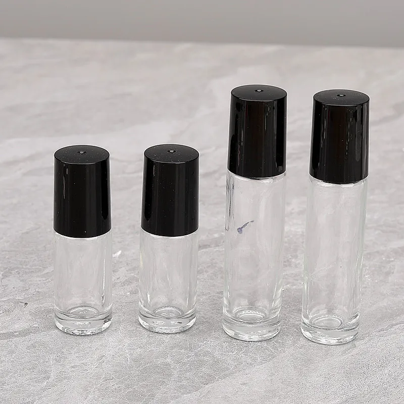100 pz 5 ML 10 ML Rotolo di Vetro sulla Bottiglia Oli Essenziali Roller Ball Fiale per Profumo Aromaterapia Riutilizzabile Profumo Da Viaggio