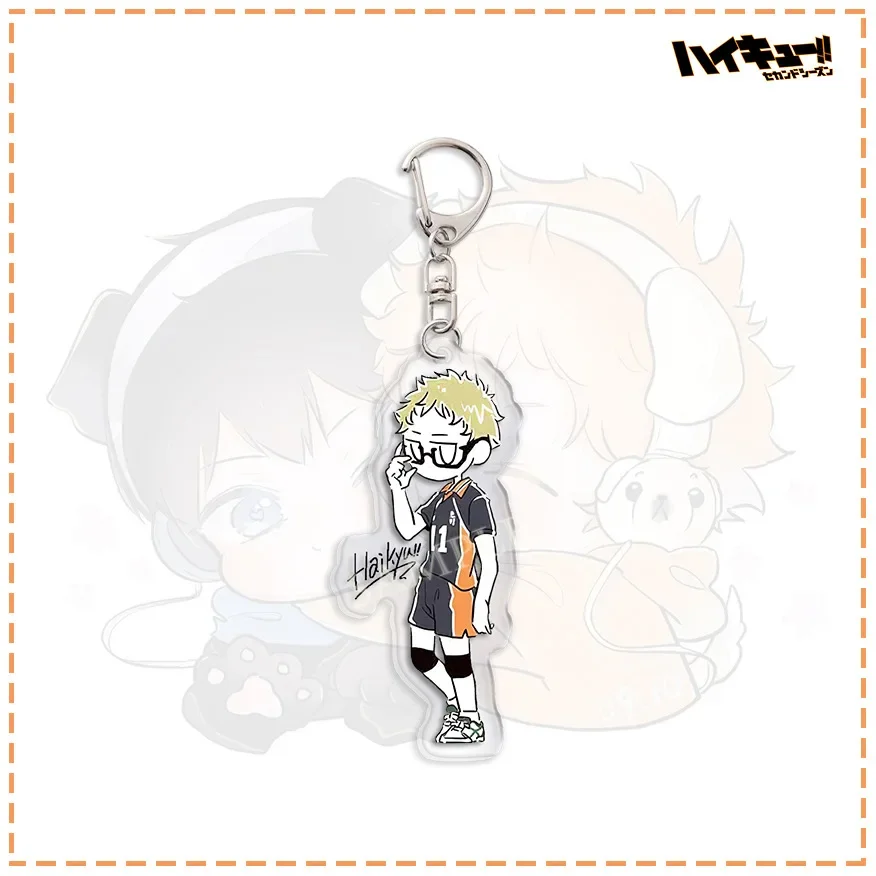 Anime Haikyu!! Cartoon Keychain Tetsurou Hajime Tooru ShouYou Cute Acrylic Pendant Fashion Backpack Hanging Decoration Gifts