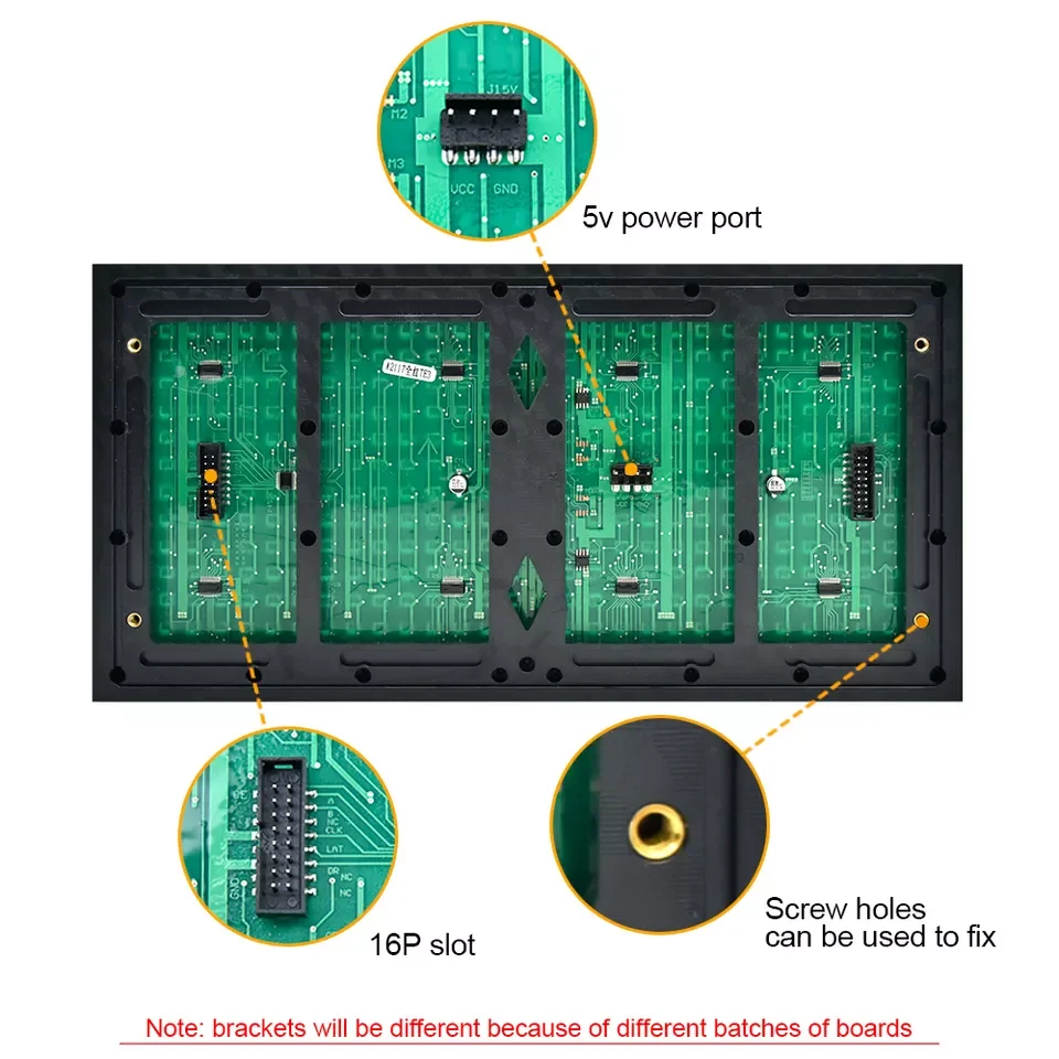 LED P10 320x160 Semi Outdoor Green Red Color Module LED Display Monochrome SMD Display Panel Waterproof Mobile Sign