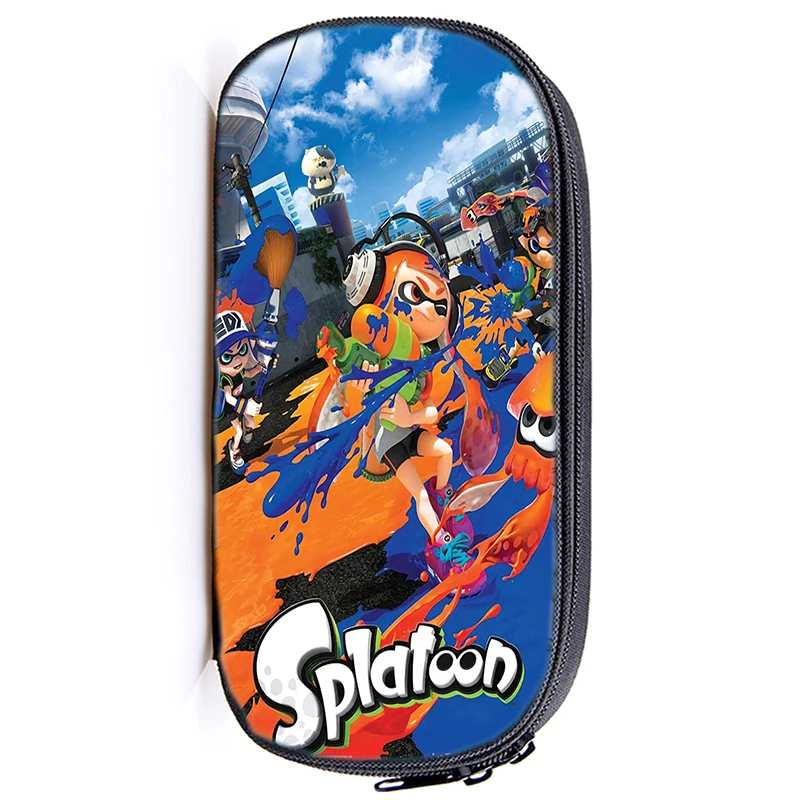 Cartoon Splatoon Pencil Case Creative Pen Box Bags for Boys Girls Students Large Stationery Bag Zipper Pencil Box School Gifts