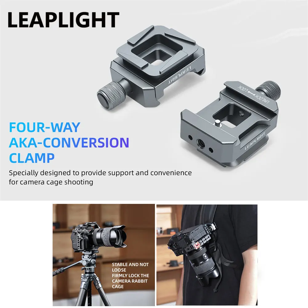 

Aluminum 4-way Quick Release Plate Clamp Camera Mount Arca QR Adapter for DSLR Camera Cage Tripod Slider Gimbal BallHead Monopod